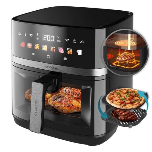 CECOTEC CECOFRY&GRILL DUOHEAT 8000 Negro - Freidora de Aire 2200W 8L