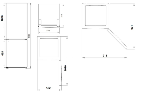 KROMSLINE SKC1800IX Blanco - Frigorífico Combi Cíclico