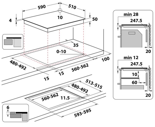 WHIRLPOOL WS Q1160 NE Negro - Vitrocerámica de Inducción 60CM