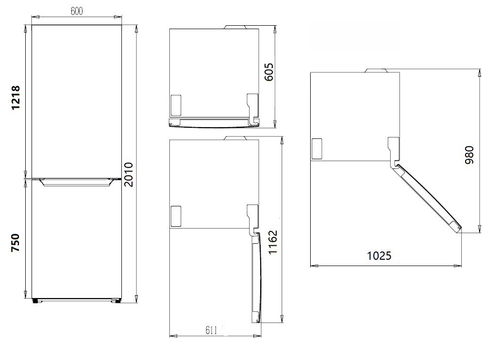 KROMSLINE SKC2060IX INOX - Frigorífico Combi No Frost