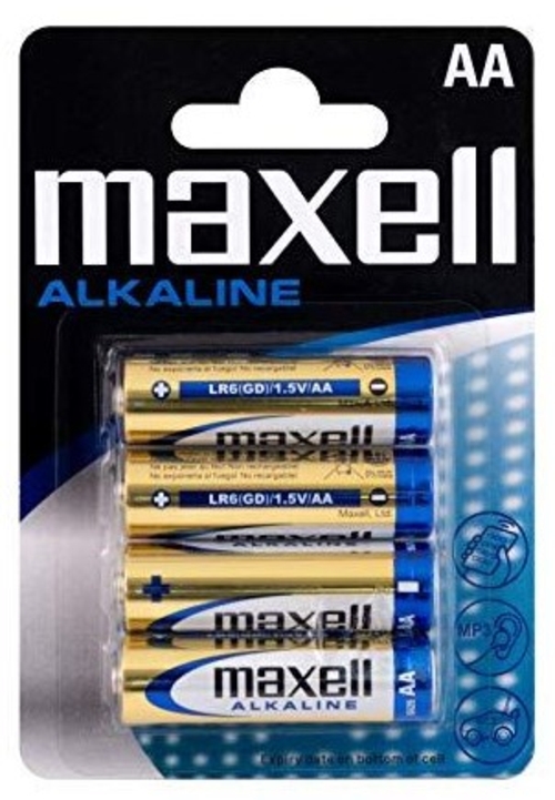 MAXELL ALKALINE AA PACK 4 UNIDADES - Pilas 1.5V