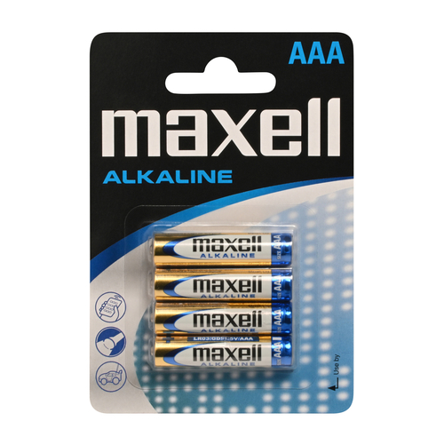 MAXELL ALKALINE AAA LR3 MXBLR03 PACK 4 UNIDADES - Pilas 1.5V