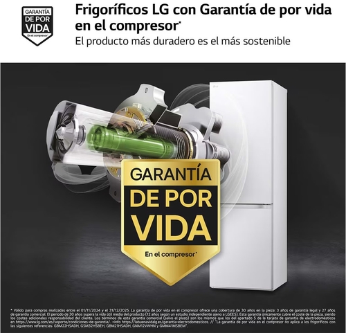 LG GBV3100ESW Blanco - Frigorífico Combi No Frost
