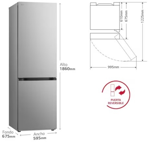 LG GBV3100EPY INOX - Frigorífico Combi No Frost