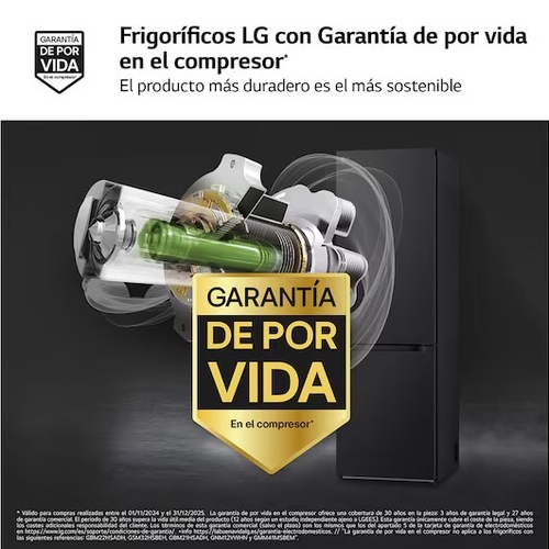 LG GBV3100CEP Negro Grafito - Frigorífico Combi No Frost