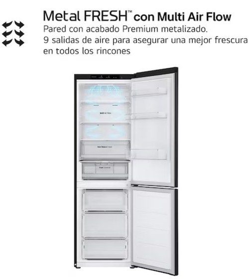 LG GBV3100CEP Negro Grafito - Frigorífico Combi No Frost