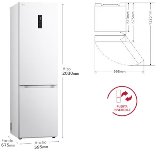 LG GBV7270ESW Blanco - Frigorífico Combi No Frost