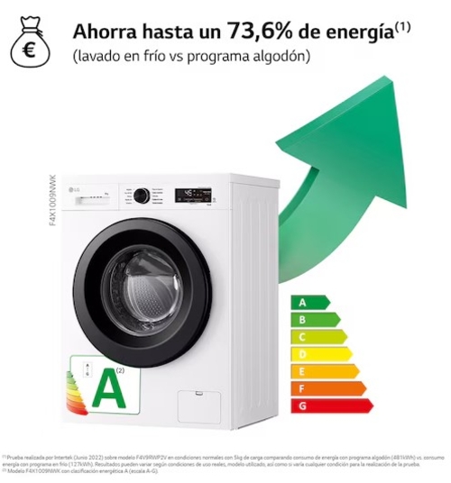 LG F4X1009NWK Blanco - Lavadora Carga Frontal 9KG 1400RPM