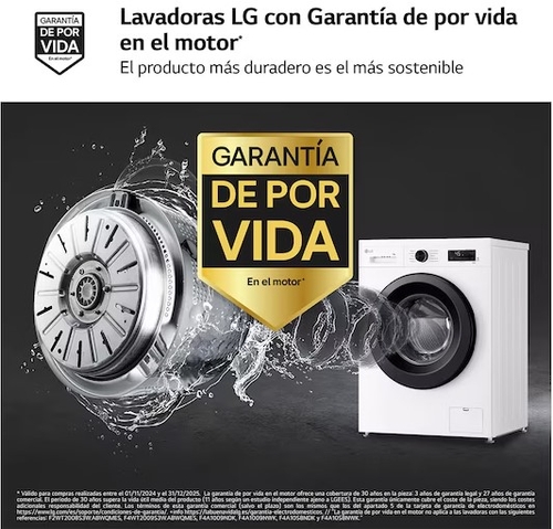 LG F4X1009NWK Blanco - Lavadora Carga Frontal 9KG 1400RPM