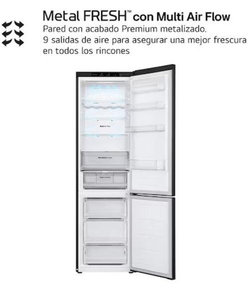 LG GBV3200CEP Negro - Frigorífico Combi No Frost