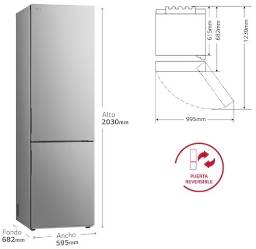 LG GBV22NCDPY INOX - Frigorífico Combi No Frost