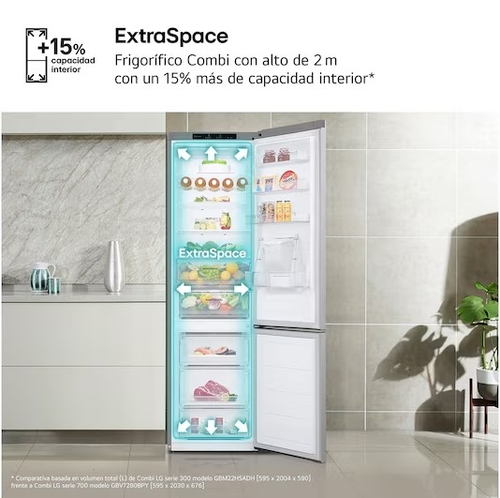 LG GBV22NCDPY INOX - Frigorífico Combi No Frost