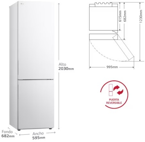 LG GBV22NCDSW Blanco - Frigorífico Combi No Frost