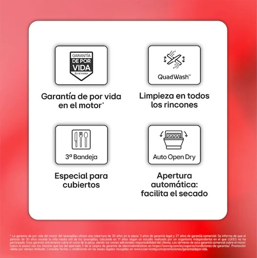 LG DB476TXS Integrable - Lavavajillas 60CM 14 Servicios