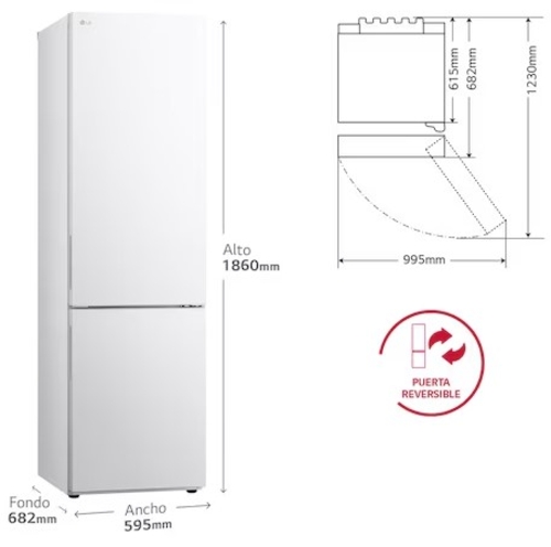 LG GBV21NCDSW Blanco - Frigorífico Combi No Frost