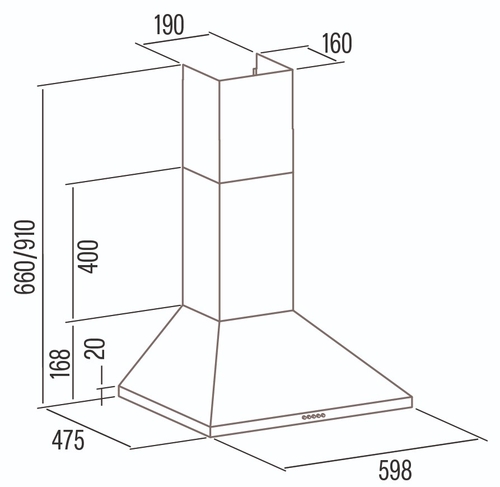 CATA VK 6000 X INOX - Campana Decorativa 60CM