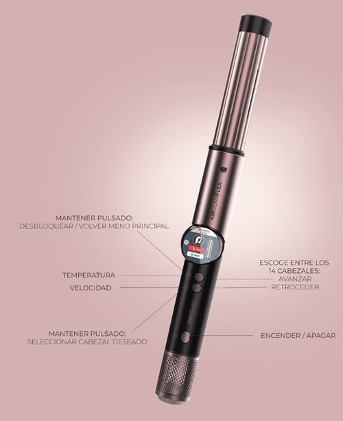 CECOTEC AIRGLAM14EN1 FLEX Negro - Moldeador 1400W