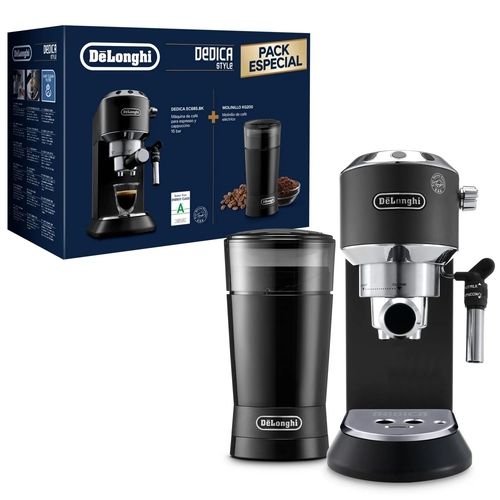 DELONGHI DEDICA STYLE EC685 Negro - Cafetera Express 1450W + MOLINILLO CAFE KG200