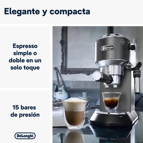 DELONGHI DEDICA STYLE EC685 Negro - Cafetera Express 1450W + MOLINILLO CAFE KG200