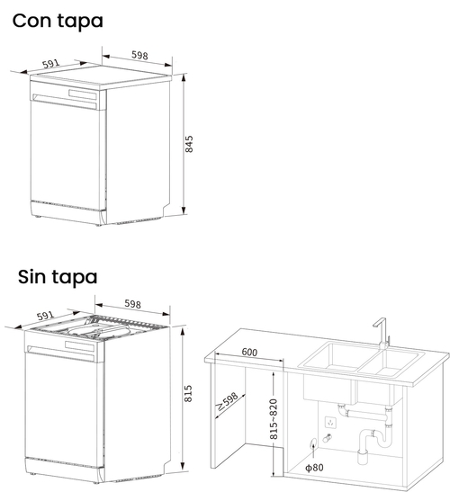 KROMSLINE SKL60DIX INOX - Lavavajillas 60CM 14 Cubiertos