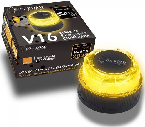 sos road V 16  Negro - Baliza de Emergencia DGT 3.0