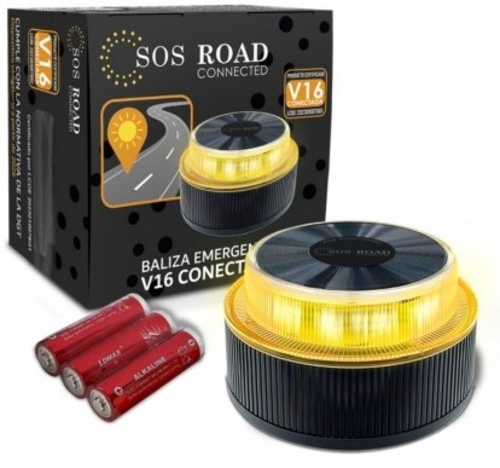sos road V 16  Negro - Baliza de Emergencia DGT 3.0