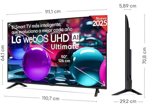 LG 50UA73006LA Negro - TV 50" UHD 4K Smart TV