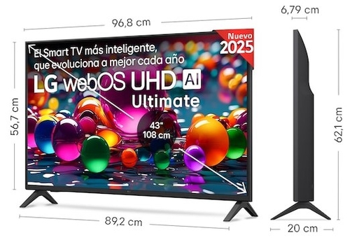 LG 43UA75006LA Negro - TV 43" UHD K Smart TV