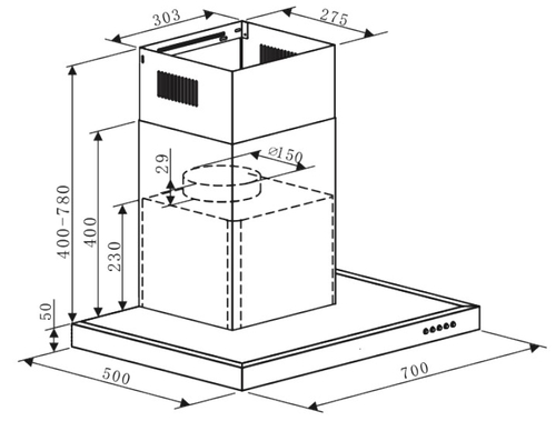 NIBELS CCTI-70 BT INOX - Campana Decorativa 70CM