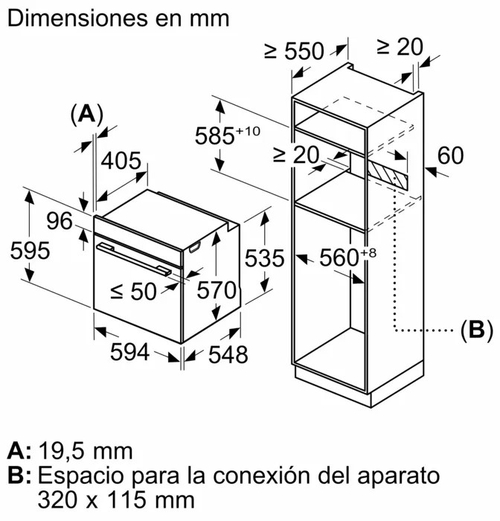 BOSCH HBG536EB4 Negro - Horno Multifunción 71L