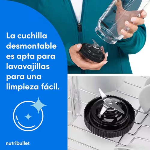 Nutribullet NBP013GM Gris Oscuro - Batidora de Mano Portátil