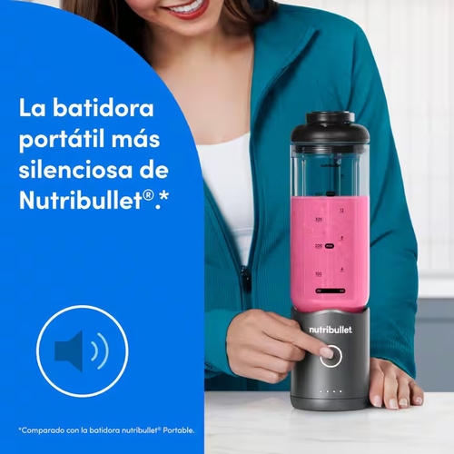 Nutribullet NBP013GM Gris Oscuro - Batidora de Mano Portátil