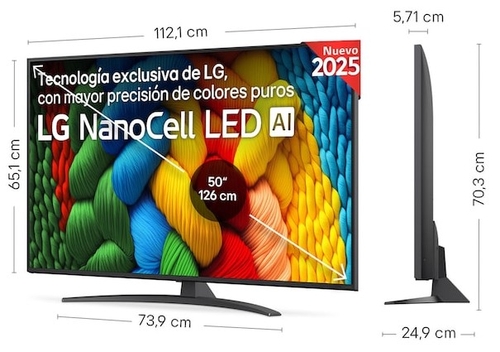 LG 50NANO81A6A Negro - TV 50" 4K UHD Smart TV