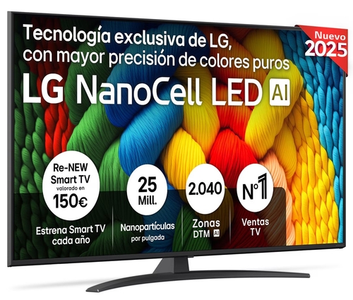 LG 50NANO81A6A Negro - TV 50" 4K UHD Smart TV