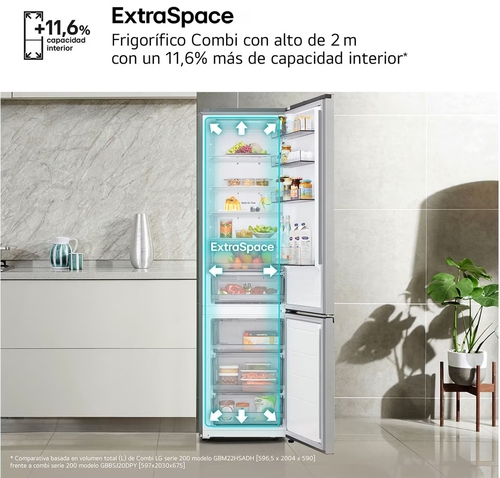 LG GBBSJ20DPY INOX - Frigorífico Combi No Frost