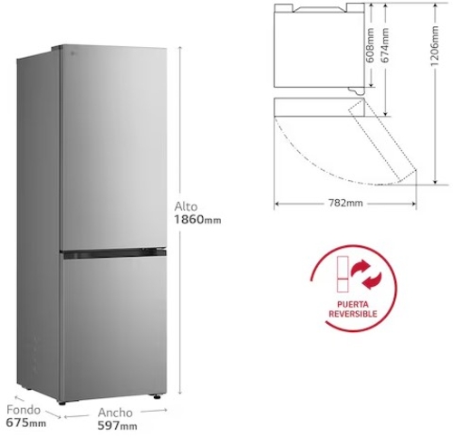 LG GBBSJ10DPY INOX - Frigorífico Combi No Frost