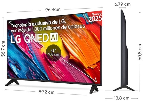 LG 43QNED70A6A Negro - TV 43" QNED 4K Smart TV