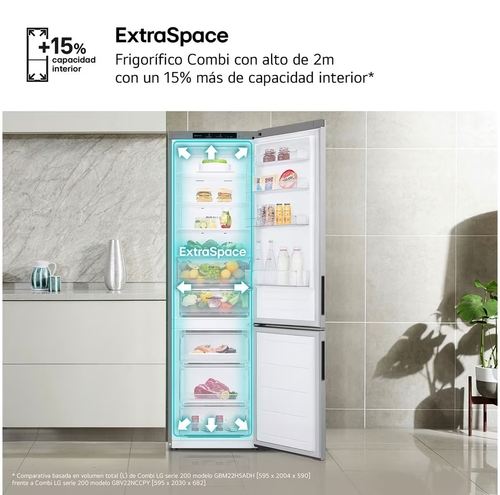 LG GBV22NCCPY INOX - Frigorífico Combi No Frost