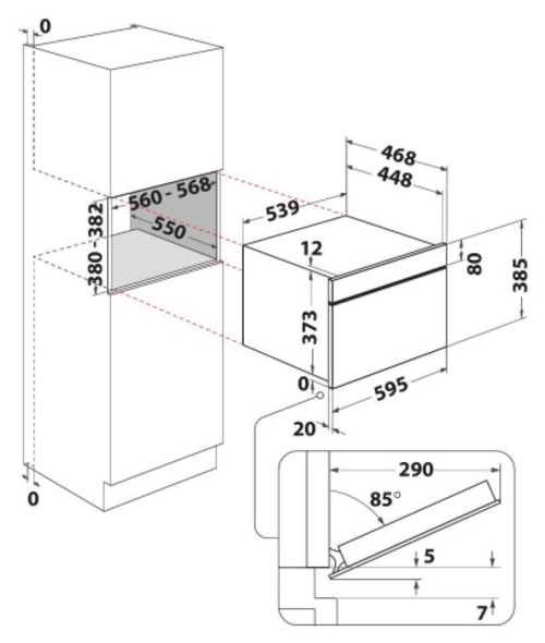 WHIRLPOOL WMD6O4TB Negro - Microondas 1000W 31L