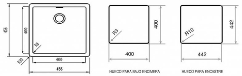 TEKA RADEA 400.400 Blanco - Fregadero 50CM