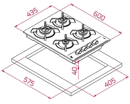 TEKA GBC 64003 KBN Negro - Placa de Gas 60CM Gas Natural  