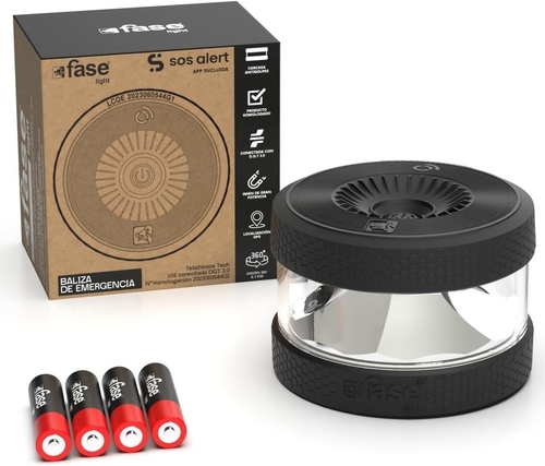 FASE LIGHT V16 Negro - Baliza de Emergencia DGT 3.0