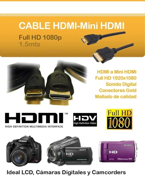 VIVANCO HDMI A - MINI HDMI 47092 Negro - Cable 1.5 m
