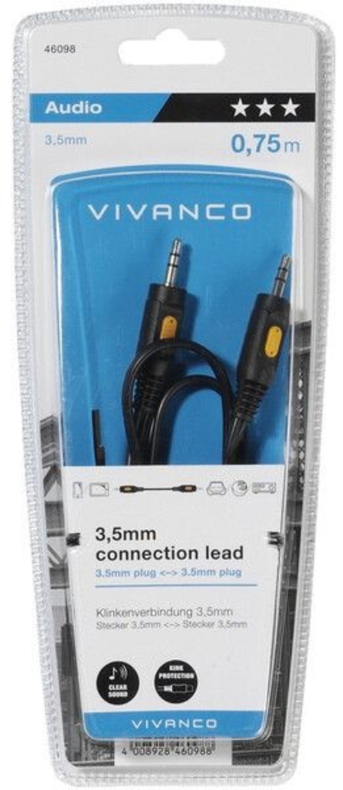 VIVANCO JACK 3.5MM 46098 Blanco - Cable 0.75 m