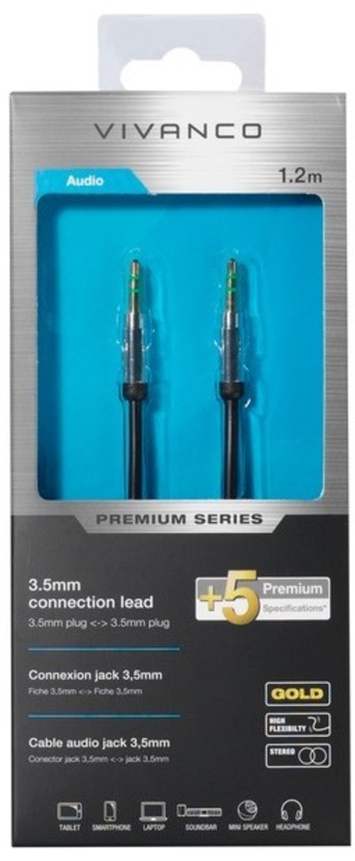 VIVANCO JACK 3.5MM PREMIUM 41200 Blanco - Cable 1.2 m