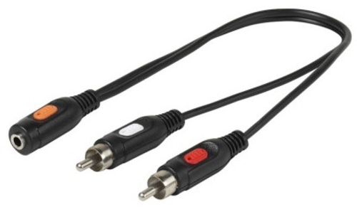VIVANCO RCA / JACK RCA 3.5MM 46043 Negro - Cable 0.2 m