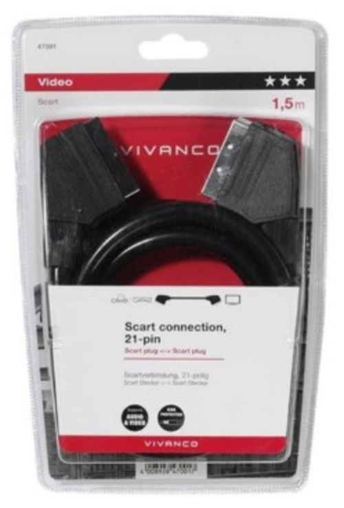 VIVANCO EUROCONECTOR 47001 Negro - Cable 1.5 m
