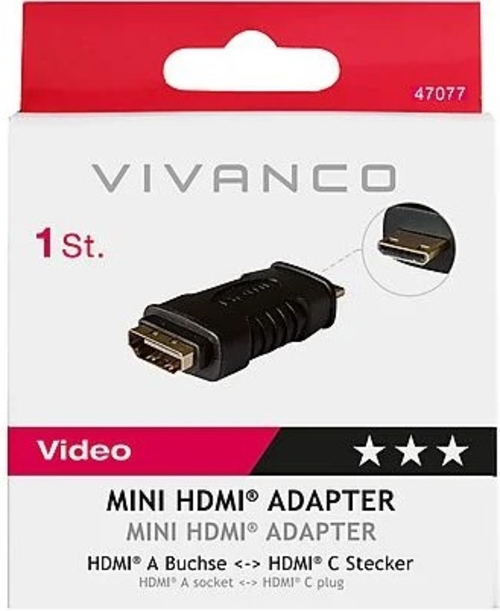 VIVANCO HDMI H-Micro HDMI M 47077 Negro - Adaptador HDMI