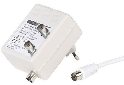 VIVANCO 2x1 44175 Blanco - Amplificador de Antena 15dB