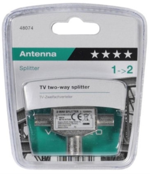 VIVANCO 2x1 48074 INOX - Ladrón de Antena TV